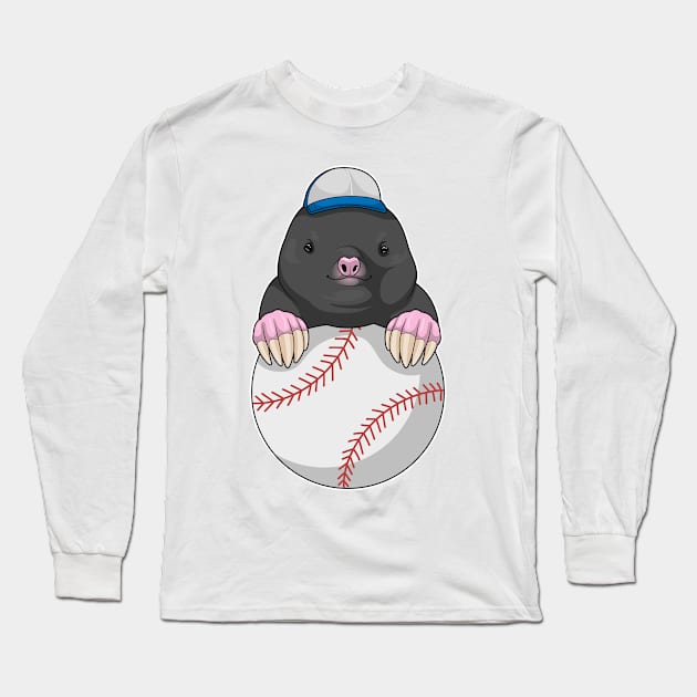 Mole Cap Baseball Long Sleeve T-Shirt by Markus Schnabel